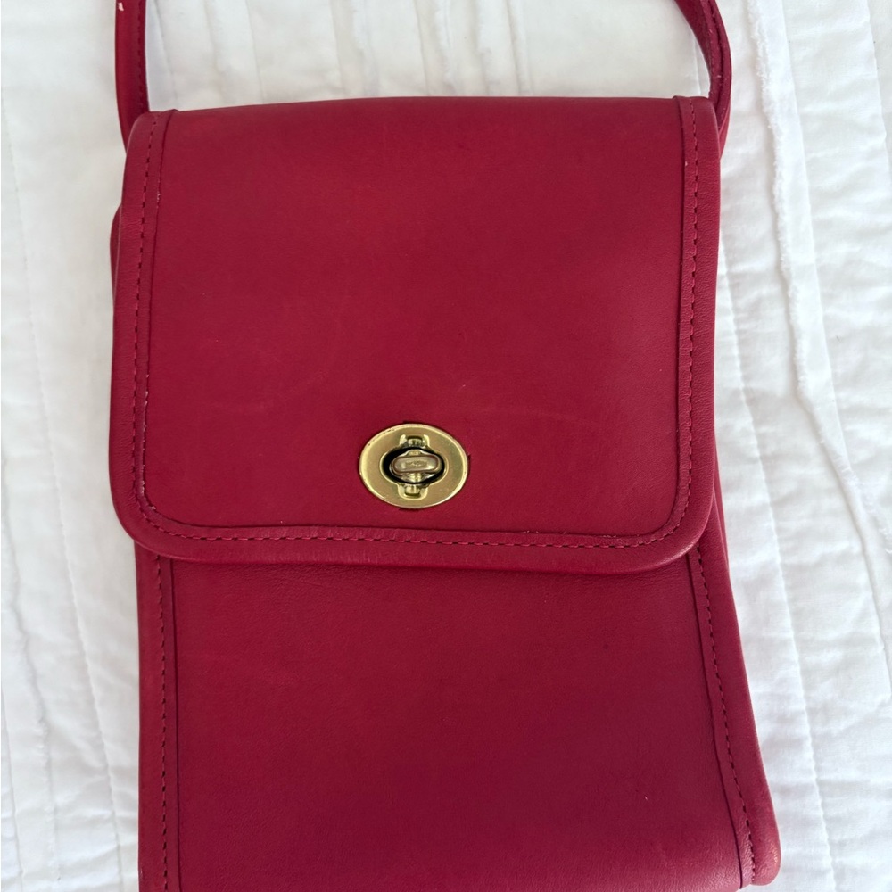 Coach Red Leather Crossbody Bag